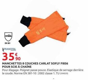 Rural Master Manchettes 8 couches carlat sofly fi856 pour scie à chaîne offre