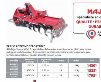 Rural Master Fraise rotative déportable offre