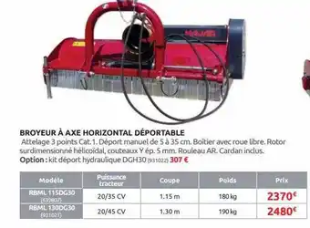Rural Master Broyeur à axe horizontal déportable offre