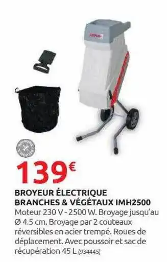Rural Master Broyeur électrique branches & végétaux imh2500 offre