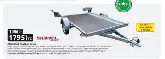 Rural Master Remorque plateau pj 306 sorel offre