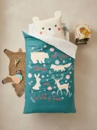 Parure housse de couette + taie d'oreiller enfant en coton...