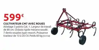 Rural Master Cultivateur cm7 avec roues offre