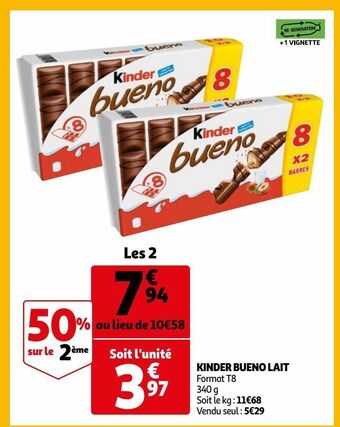 Auchan Kinder bueno lait offre