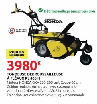 Rural Master Tondeuse debroussailleuse a fleaux rl 460 h offre