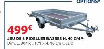 Rural Master Jeu de 3 ridelles basses h.40 cm offre