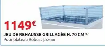 Rural Master Jeu de rehausse grillagee h. 70 cm offre