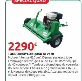 Rural Master Tondobroyeur quad atv120 offre