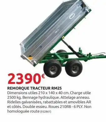 Rural Master Remorque tracteur rm25 offre