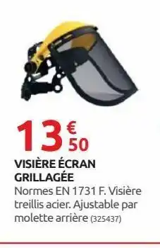 Visière ecran grillagee