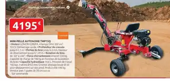 Rural Master Mini-pelle autonome tmp15q offre