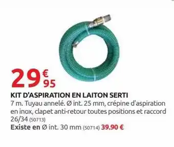 Rural Master Kit d´aspiration en laiton serti offre