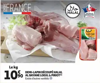 Auchan Supermarché Demi-lapin découpé halal al bayane loeul & piriot offre