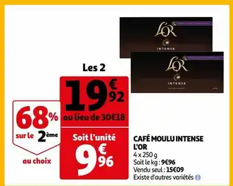 Auchan Café moulu intense l'or offre