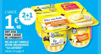 Riz au lait vanille offre découverte "LA LAITIERE"