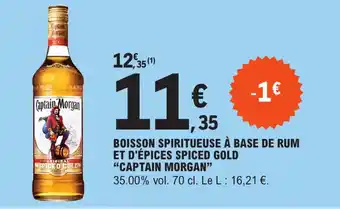 E.Leclerc Boisson spiritueuse à base de rum et d'épices spiced gold "CAPTAIN MORGAN" offre