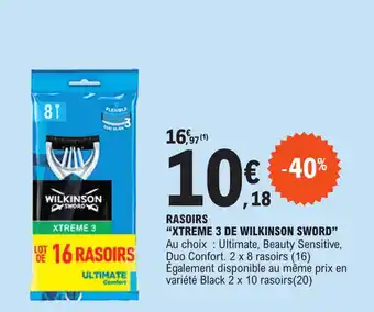 E.Leclerc Rasoirs "XTREME 3 DE WILKINSON SWORD" offre