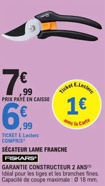 E.Leclerc Sécateur lame franche offre