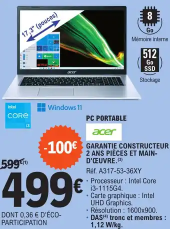 E.Leclerc PC portable offre
