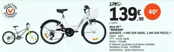 E.Leclerc Velo 20 "WOODSUN" offre
