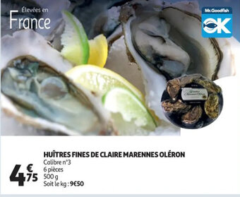 Auchan Huîtres fines de claire marennes oléron offre