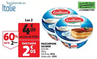 Auchan Mascarpone GALBANI offre