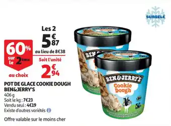 Auchan Pot de glace cookie dough BEN&JERRY'S offre