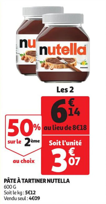 Auchan Pâte à tartiner NUTELLA offre