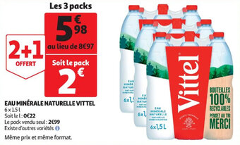 Auchan Eau minérale naturelle VITTEL offre