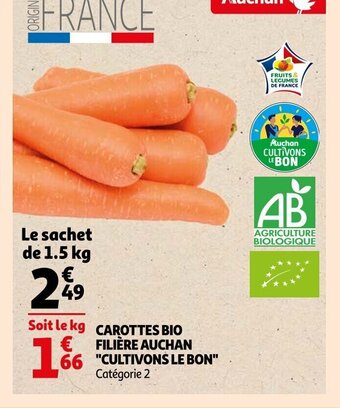 Auchan Carottes bio filiere auchan cultivons le bon offre