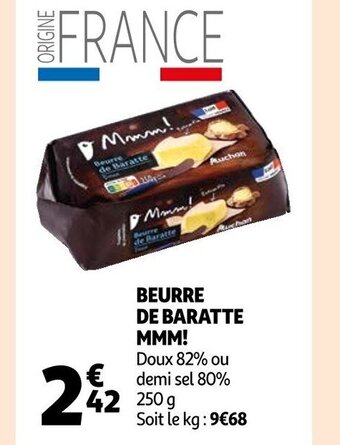 Auchan Beurre de baratte MMM offre