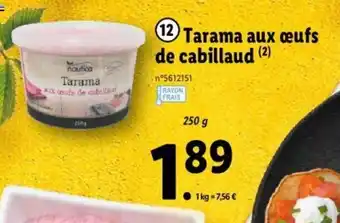 Lidl Tarama aux œufs de cabillaud offre