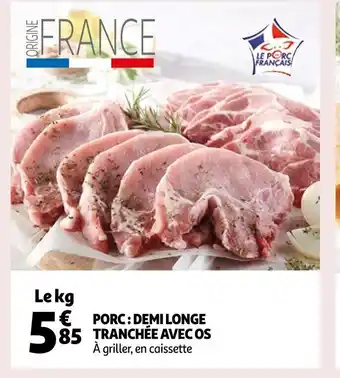 Auchan Porc demi longe tranchee avec os offre