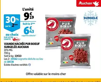 Auchan Viande hachées pur boeuf surgelee auchan offre