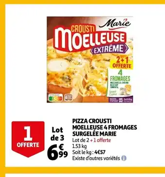 Auchan Pizza crousti moelleuse 4 fromages surgelee marie offre