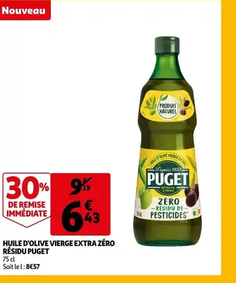 Auchan Huile d'olive vierge extra zero residu puget offre