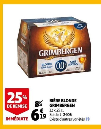 Auchan Bière blonde grimbergen offre