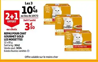 Auchan Repas pour chat gourmet gold les noisettes offre