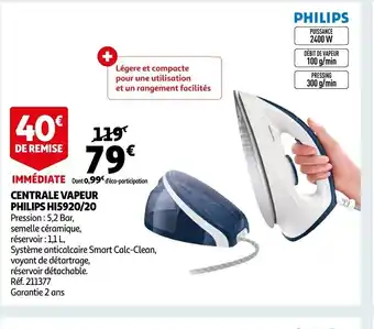 Auchan Philips centrale vapeur philips HI5920/20 offre