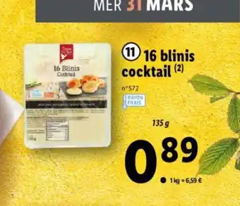 Lidl 16 blinis cocktail offre