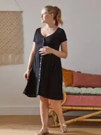 Robe fluide évolutive grossesse et d'allaitement - noir