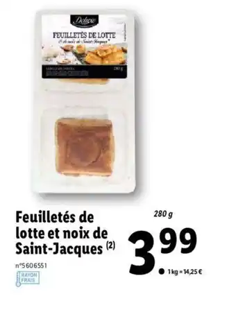 Lidl Feuilletés de lotte et noix de Saint-Jacques offre