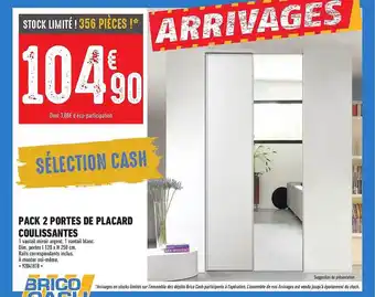 Pack 2 portes de placard coulissantes