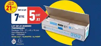 Bureau Vallée Lot de 20 bobines thermiques exacompta offre