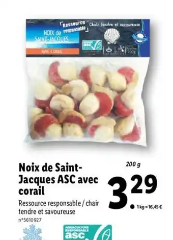 Lidl Noix de Saint-Jacques ASC avec corail offre
