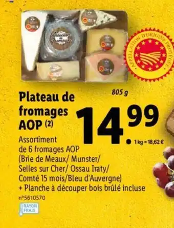 Lidl Plateau de fromages AOP offre