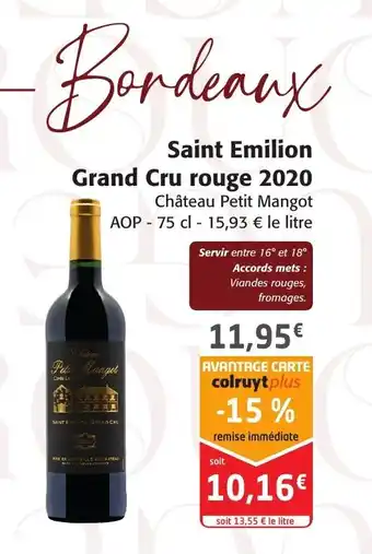 Saint emilion grand cru rouge 2020