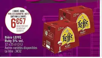 Bière leffe ruby 5% vol.