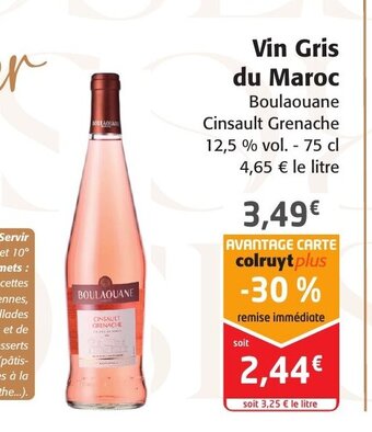 Colruyt Vin gris du maroc offre