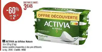 Casino Supermarchés Activia au bifidus nature offre